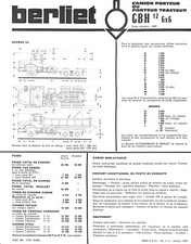 BERLIET / GBH 12 6X6 / CAMION PORTEUR ou TRACTEUR / FICHE TECHNIQUE de 1973