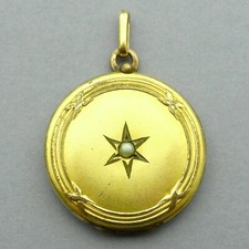 French, Antique Art Nouveau Pendant. Reliquary for Hair, Photo. Medal. Jewelry.