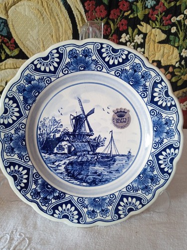 Assiette ancienne decor moulin - assiette,