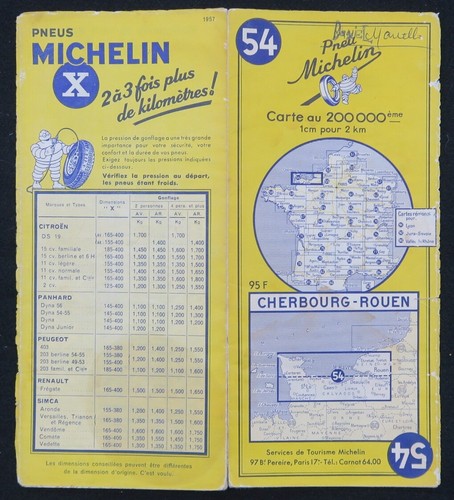 Carte michelin cherbourg - michelin, 54