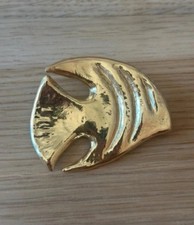 YSL Brooch Rare Fish Yves Saint Laurent Golden Vintage