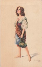 CP ILLUSTREE SIGNEE FEMME