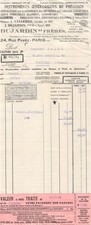FACTURE  1933 INSTRUMENTS OENOLOGIQUES DUJARDIN SALLERON A PARIS - M. EMARD A
