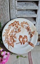 ANCIENNE ASSIETTE PLATE TERRE DE FER LONGWY OISEAUX