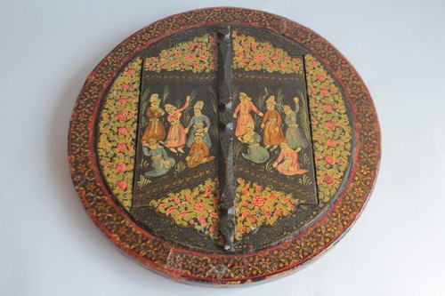 Ancien miroir rond bois - ancien, et