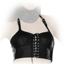 Ledapol - Vrai Cuir Corsage À Lacets / Bustier En Différentes Couleurs