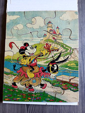 Ancien vintage Puzzle Bois MICKEY MOUSSE ane chateau Vaugirard Paris walt disney