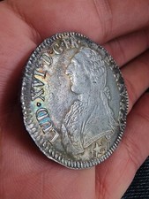 Écu Aux Lauriers 1790 MA Marseille Louis XVI Superbe Patine Arc-en-ciel 