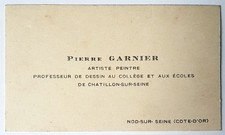 Carte de visite Pierre Garnier - artiste peintre - chatillon sur seine