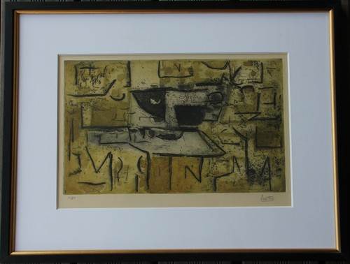Gravure louttre bissiere - louttre,