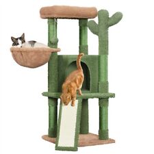 Arbre à Chat Design Cactus Tour pour Chat en Peluche 106,5 cm Vert et Brun