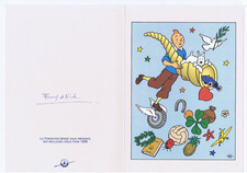 TINTIN Carte de Voeux 1995 Fondation Hergé Corne d'abondance signée Fanny & Nick