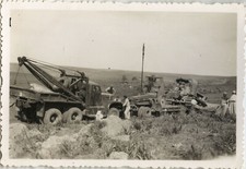 PHOTO ANCIENNE - VINTAGE SNAPSHOT-CHANTIER TRAVAIL TRACTEUR BULLDOZER CHENILLE 9