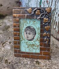 Ancien cadre porte photo chevalet fleur métal argenté photo frame