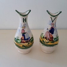 Set huile et vinaigre en faïence de Desvres 