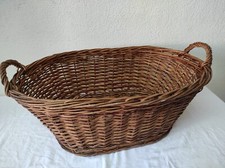 Ancien Panier, Corbeille à Linge en Osier  60 x 40cm par 24cm de haut