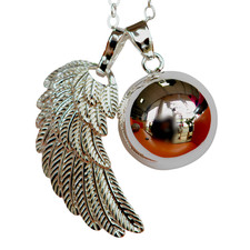 Collier - Femme - Pendentif - Bola de Grossesse - Boule - Aile d'Ange - Acier
