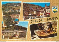 15 - Chaudes-Aigues - Multivues - Automobiles - Blasons - Flamme Postale - CPM -