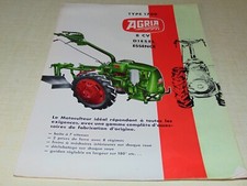 Prospectus brochure motoculteur  AGRIA  type 1700   8  CV diesel  essence