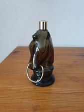 Flacon vide vintage Avon tête de cheval en verre fumé 75ml