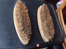 Lot de 2 brosses ancienne, vieille brosse coco, art populaire, pansage chevaux 