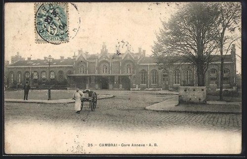 Cpa cambrai gare annexe 1904 - gare,