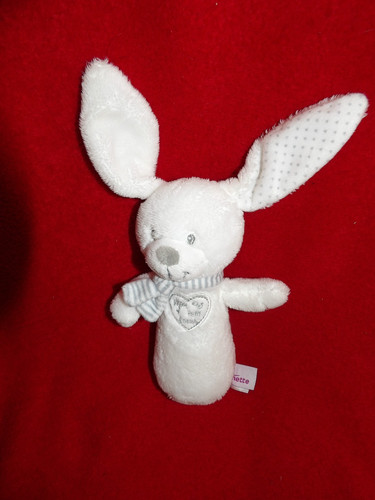 Doudou baton pouet lapin blanc - pouet,
