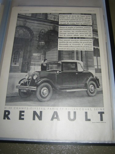 Publicité ancienne automobile