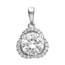 Trèfle Halo Pendentif Argent