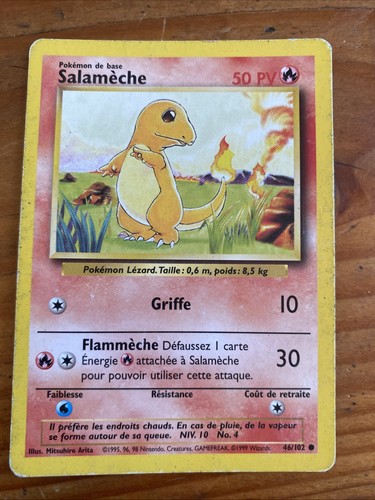 Carte pokémon salamèche - pokémon,