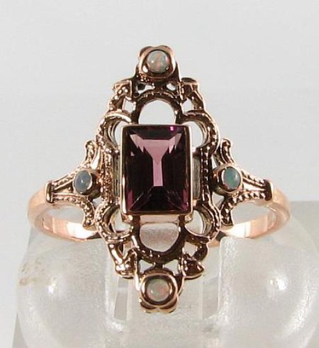 Bague art déco rose - bague,