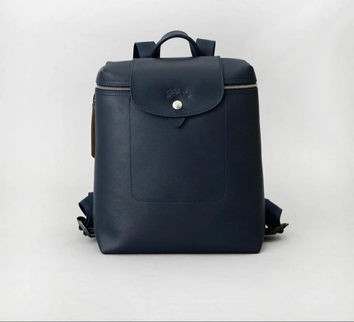 Longchamp pliage cuir navy - pliage,