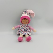 Doudou Poupée lutin rose blanc fleurs Mademoiselle Corolle - 29957