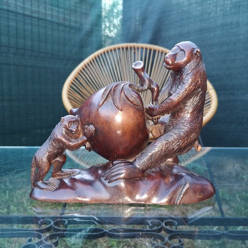 Statuette singes bois - de,