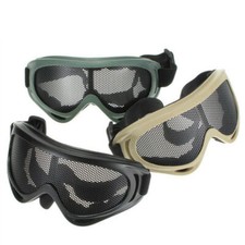 Lunettes de protection tactiques pour airsoft, chasse, verres en maille métalliq