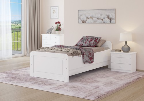 Lit blanc bois - lit, en