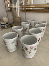 Serie De 8 Verres/ Godets A Café Porcelaine De Limoges / Mis Century
