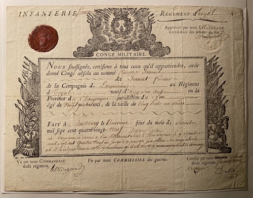 Congé militaire 1789 - militaire,
