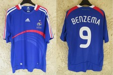 Maillot Équipe de FRANCE Adidas EURO 2008 BENZEMA n°9 shirt vintage camiseta L
