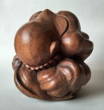 Sacred Weeping Buddha Sculpture Figurine Statue Yogi Solid Wood Asian Meditation