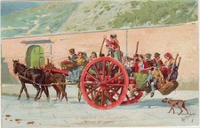 CPA - ITALIE - ILLUSTRATEUR -  A caretta de Pacchiane (ritorno dal mercato).