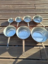 Set de 7 Casseroles en cuivre évasées - Série  villedieu  poëles Professionnel 