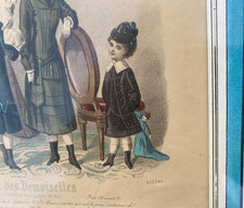 Le JOURNAL DES DEMOISELLES  Enfants planche 4127 bis MOUTET encadré circa XIXème