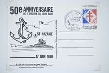 1990 Cinquantième anniversaire de l'évasion du Jean Bart Carte commémorative