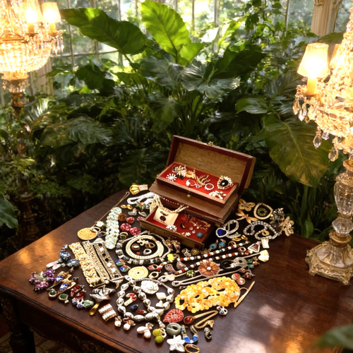 122pc estate 14k 925 - estate, gems