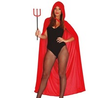 Rouge Cape Long Capuche Diable Sorcière Médiéval Halloween Unisexe Cosplay
