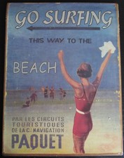 PLAQUE METAL SIGN PUB GO SURFING CIRCUITS TOURISTIQUES PAQUET RETRO