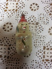 Ancienne boule de Noël en verre "bonhomme de neige hauteur 9 cm"