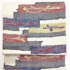 5784# Ceinture Japonaise Vintage Nagoya Obi Kimono Pongee Tissu Soie Traditio...