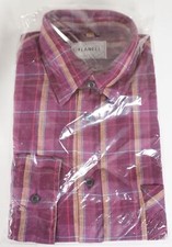 Elegant Flanell Style Chemise Homme Violet à Carreaux Taille 39/40 100% Coton À